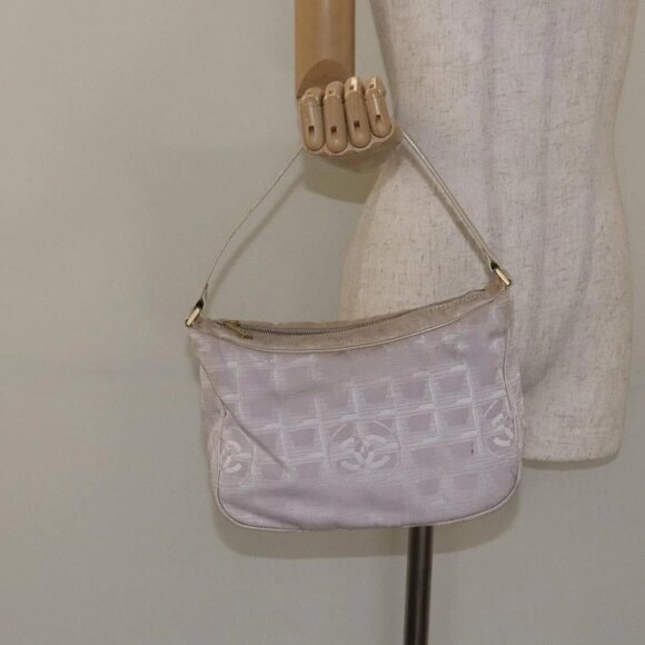 CHANEL New Travel Line Shoulder Bag Nylon Pink Gold CC Auth bs27338 - Picture 3 of 16